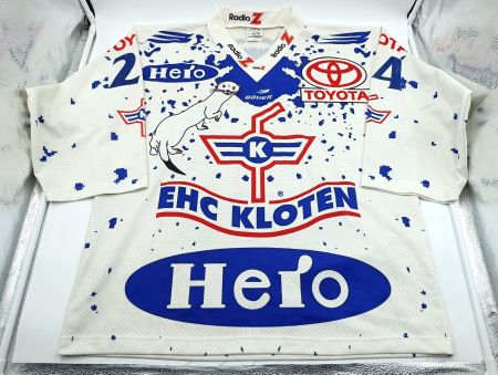 EHC Kloten Eishockey Trikot Nr.24 Hollenstein, Hero Toyota