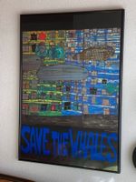 Hundertwasser Plakat gerahmt, Save the Whales