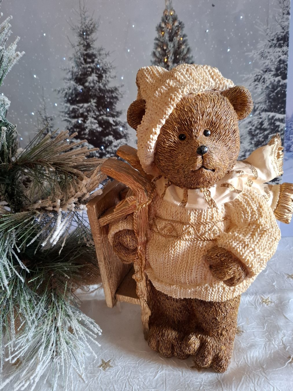 Tutte le decorazioni: BÄRCHEN MIT SCHLITTELI UND SCHNEEBAUM – Nuovo (secondo la descrizione) da Gretzenbach venduto da schibaya 1
