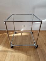 USM Haller Beistelltisch Glas auf Rollen (arretierbar)