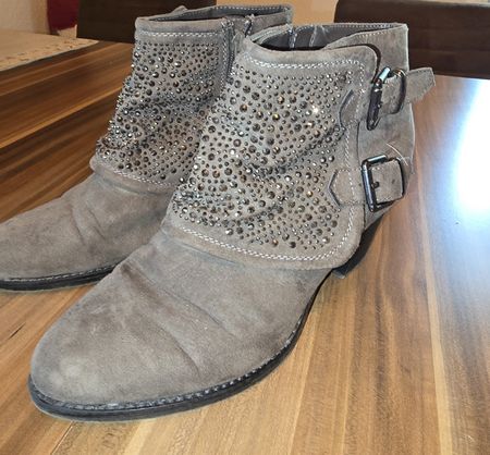 Stiefeletten mit Strass, Grösse 39