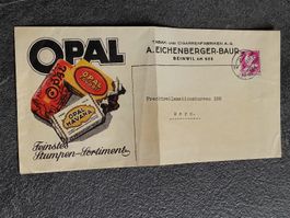 Litho Werbe Brief OPAL Cigarren Fabrik Eichenberger Beinwil