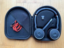 Jabra Evolve 75 MS Duo inkl. Link 370, Ladestation & Tasche