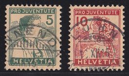 1915  Pro Juventute Satz Nr.J2-J3  Luzernerli Top gestempelt