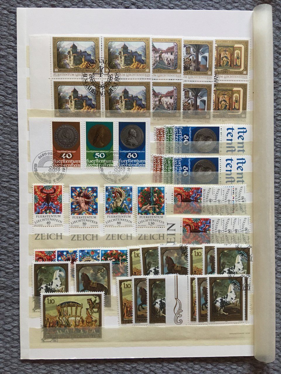 Alle Briefmarken: Liechtenstein 1974-79 postfrisch und gestempelt mit ET – Gebraucht aus Nesslau von zueri6 6