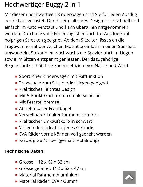 Carrozzine: Kinderwagen 2 in 1  – Usato da Tägerig venduto da Stefan7041 1