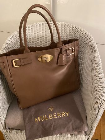 Mulberry Tasche Leder Taupe