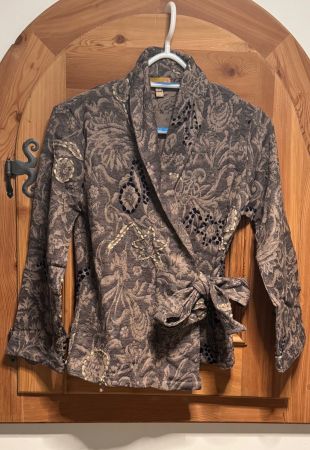 Francesca Bi Wickelbluse/Jacke bestickt - NEU