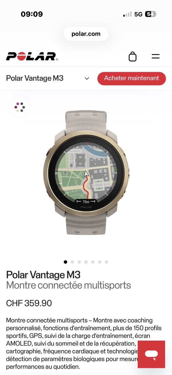 Polar Smartwatch: Montre connectée Polar Vantage M3 multisports – Neu (gemäss Beschreibung) aus Marly von Chassot04 3