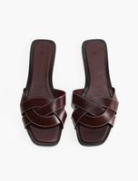 H&M Pantoletten Leder Weinrot Grösse 38 neu