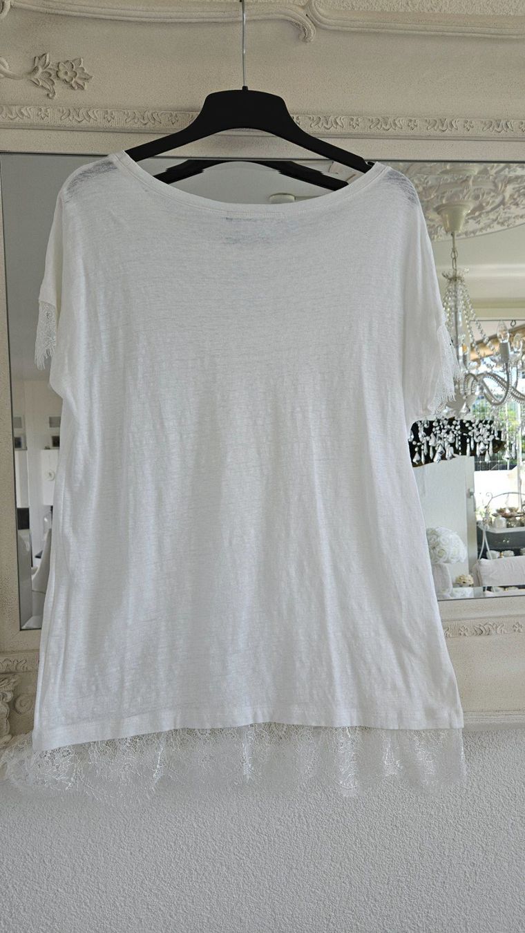 Tops: Pulli Top mit Leinen Grösse 40 Weiss mit Spitze Oui – Gebraucht aus Gossau ZH von fashiontwo 1