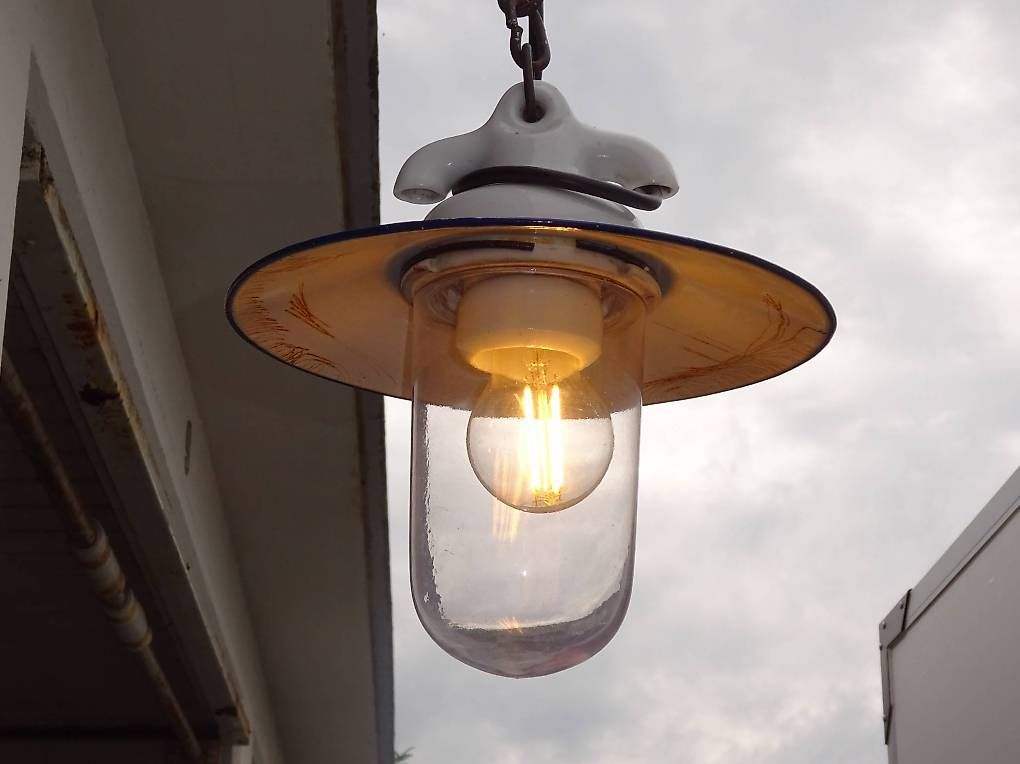 Lampadari & plafoniere: Antike Hängelampe E-Mail / Keramik / Glas – Usato da Heiden venduto da Schlosser08 2