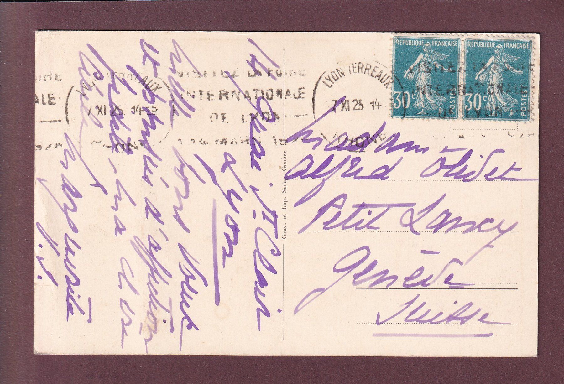 Cartoline postali: GENEVE - Monument soldats suisses - 1925 – Usato da Pully venduto da nicecards 1
