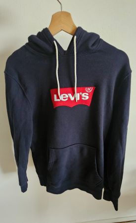 Levi's Hoodie Navy Blue Logo Print Size S Like New Condition