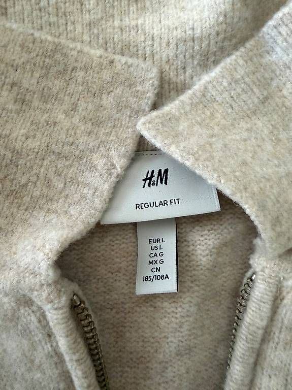 H&M Pullover & Sweatshirts: H&M Herren Strickpullover Half-Zip Beige Gr. L  Top Zustand – Gebraucht aus Otelfingen von kan_cs56 1