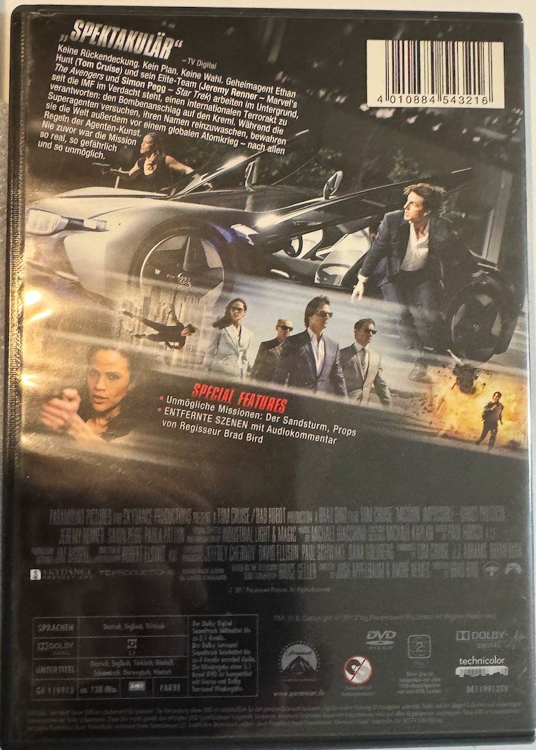 Tutti i DVDs: DVD   PHANTOM PROTOKOLL mit TOM CRUISE – Usato da Wisen venduto da gigisna 2
