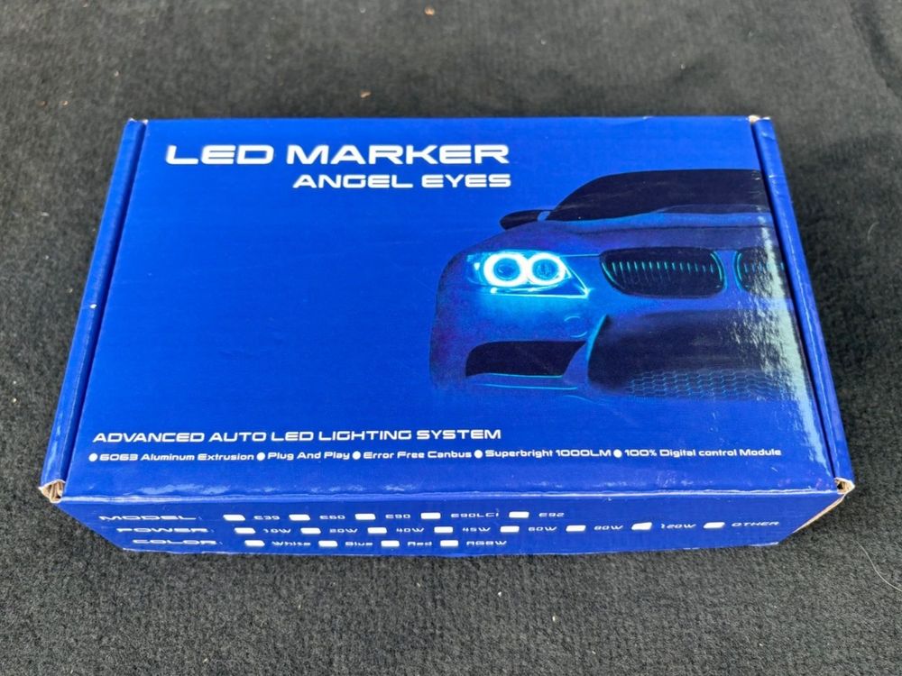 Produktbild von E90 Angel Eyes Angel Eyes Für BMW | 2x 120W 7000K Weiß | Passend Für E90 E92 X5 X6 E60 E70 Angel Eyes Marker