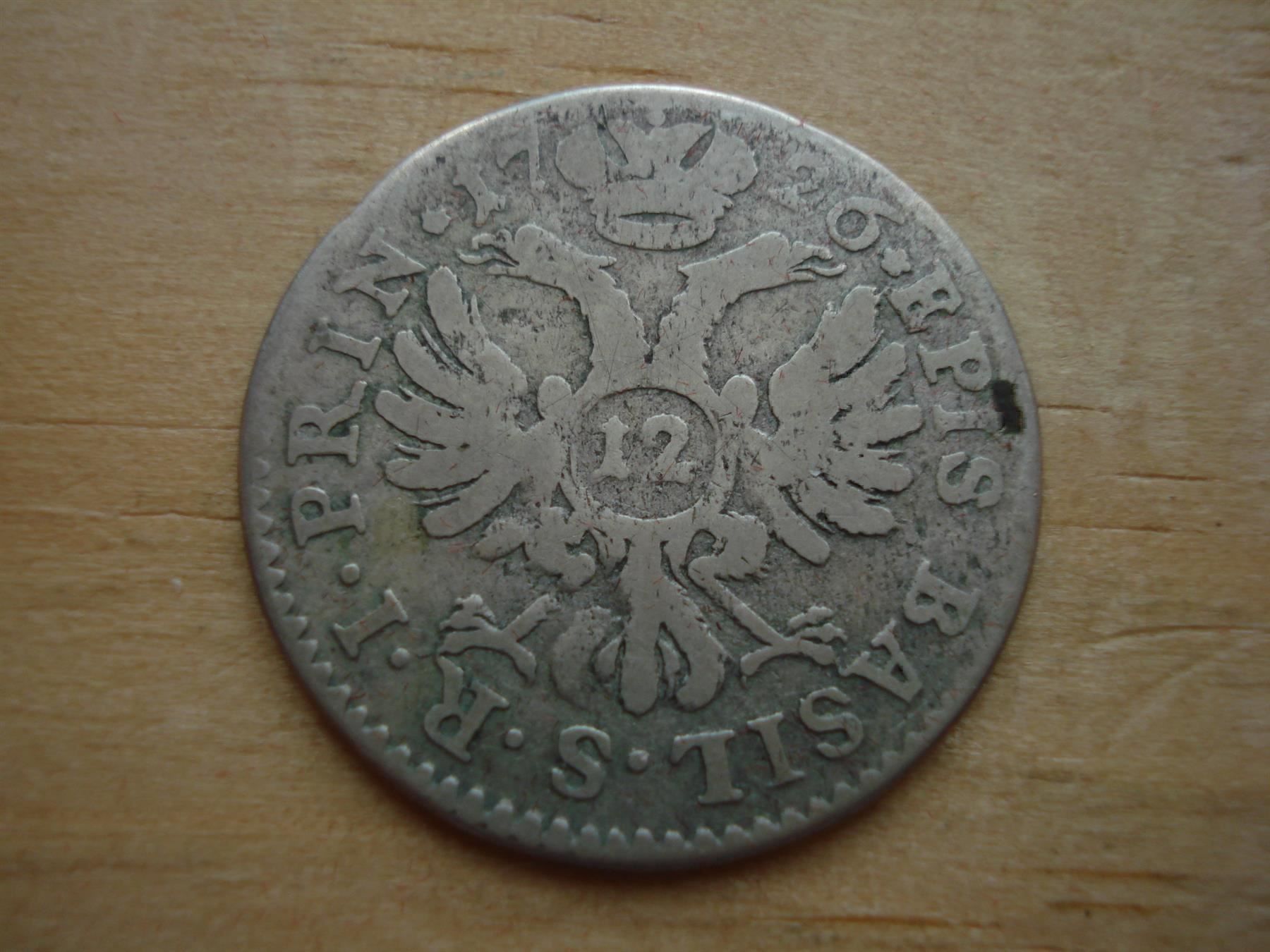 Tutti le monete: (B1)  Basel  12 Kr  1726 – Usato da Erlach venduto da Net-Coins