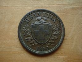 (Z3) 2 Rappen 1888 VZ-UNZ