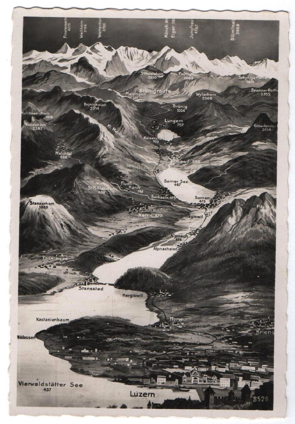 Cartoline postali: LUZERN Richtung Brünig - Panorama – Nuovo (secondo la descrizione) da Jona venduto da philajona