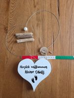 Baby Fotoleine, Holz Herz mit magnetischer Schnur