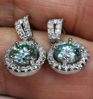 Boucles d'oreille argent avec diamants moissanite de 1 ct
