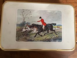 antike Blechdose Vintage mit Jagd-Motiv