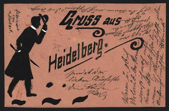 Cartes postales: Handgemalt: Heidelberg / Neckar, Mann l – D'occasion à Berlin par bartko-reher