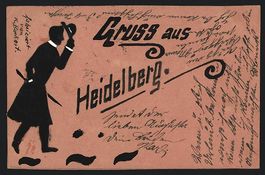 Handgemalt: Heidelberg / Neckar, Mann l