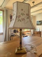 Tischlampe Neweba mit Blumenmuster Schirm Metallfuss
