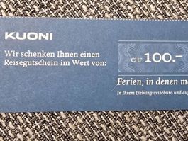 CHF 100.- KUONI Online-Gutschein