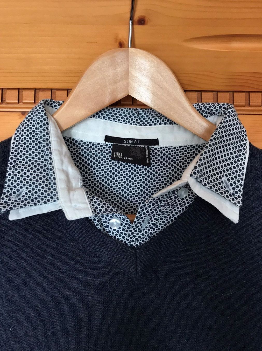 Pullover & Sweatshirts: Herren Strickpullover/Pullover m. Hemdkragen-Blau - Grösse S – Gebraucht aus Buchs AG von fischli610 1