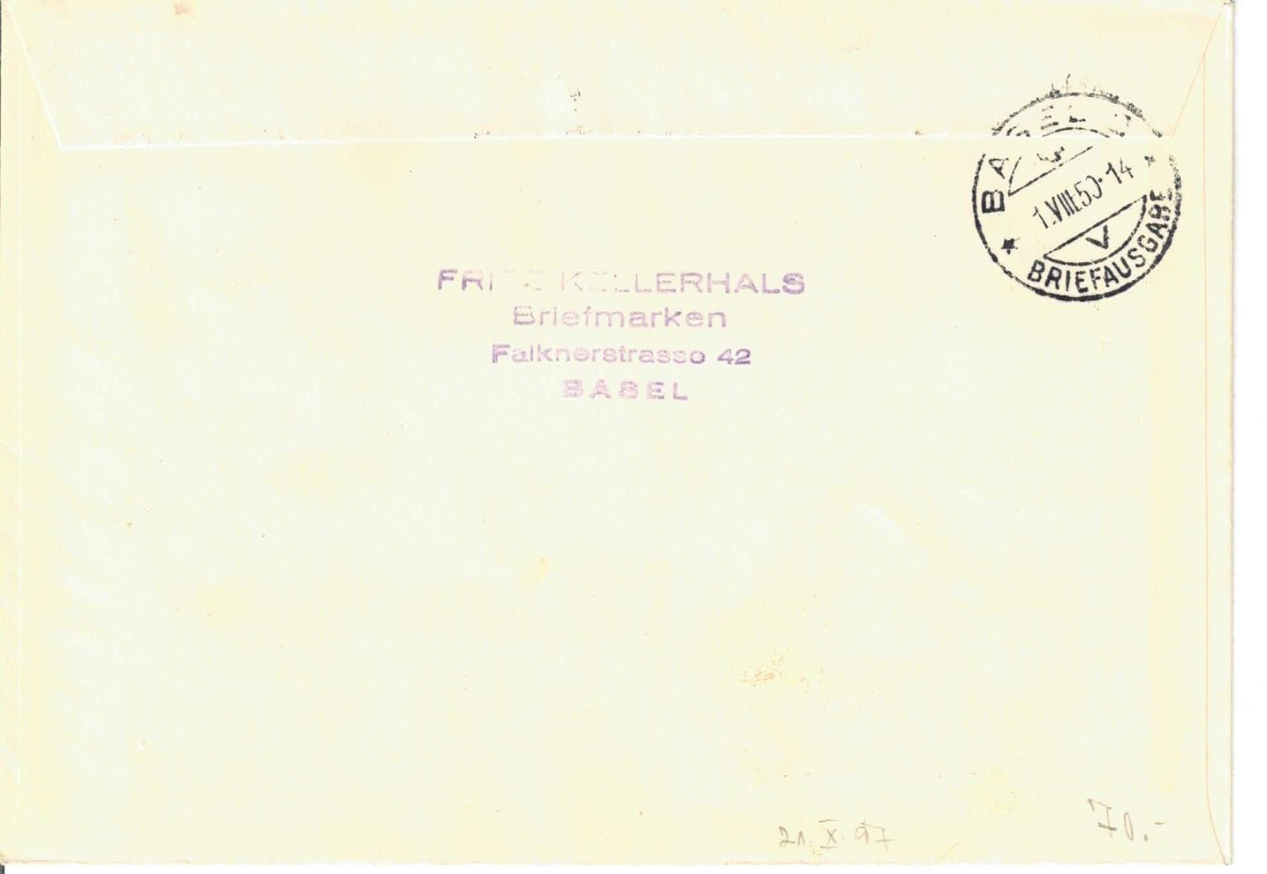 Tutti i francobolli: Pro Patria Satz 1950 auf R-Brief – Usato da Olten venduto da Pjotr8 1