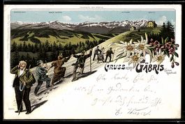 Litho Gäbris /Appenzell, Panorama und W