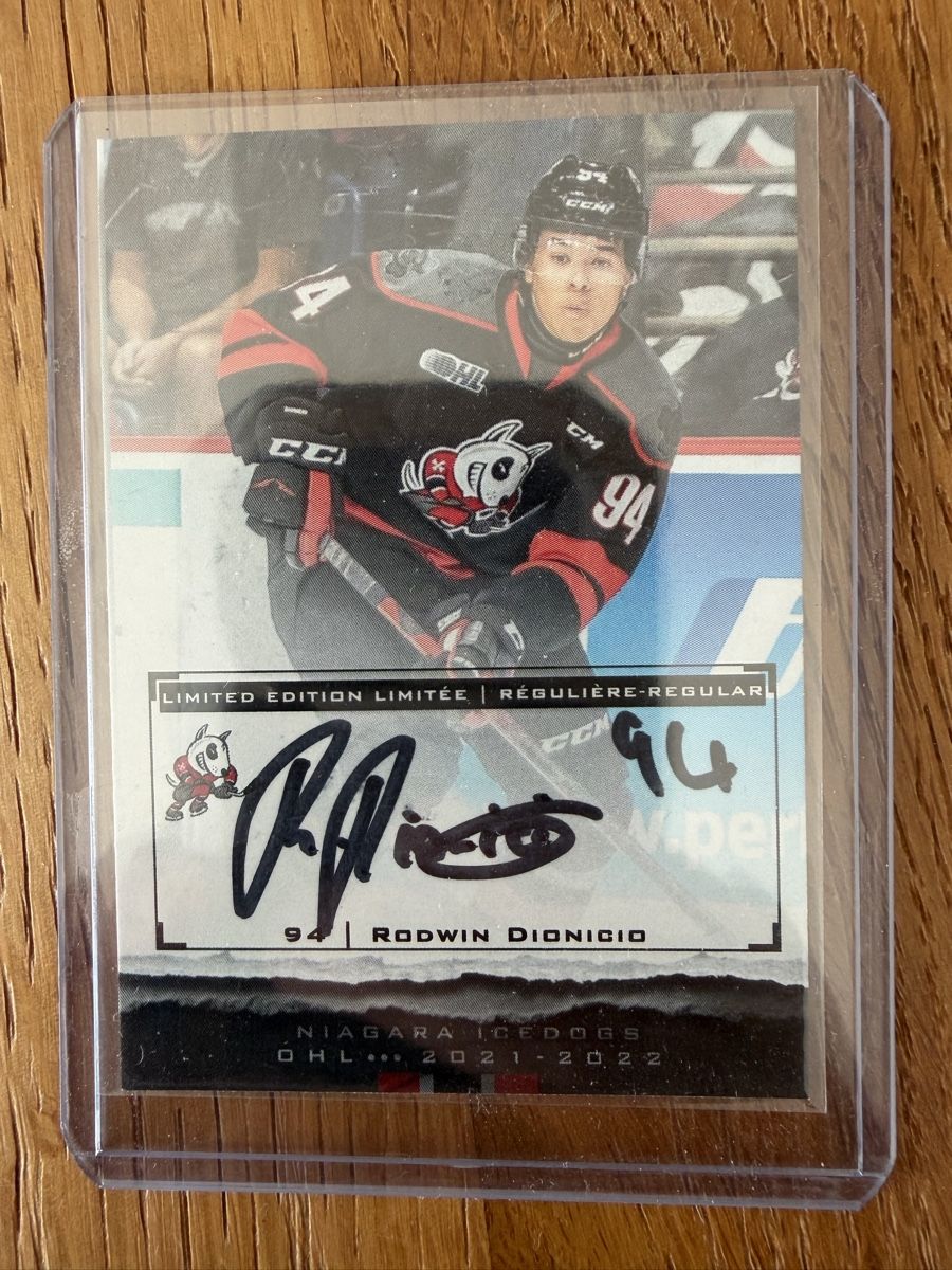 NHL Sammelbilder & Trading cards: Eishockeycard Rodwin Dionicio Niagara Icedogs 2021 SCB  – Gebraucht aus Meierskappel von Cc19