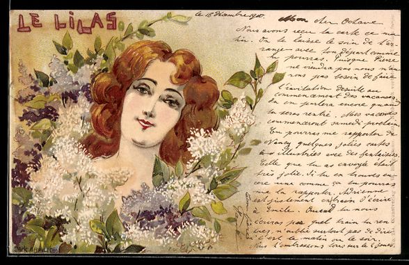 Cartoline postali: sign. Jack Abeille: Le Lilas, Rothaarige – Usato da Berlin venduto da bartko-reher