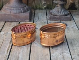 2 EGRO Kupfer Jardinièren Schweiz Vintage 21 cm