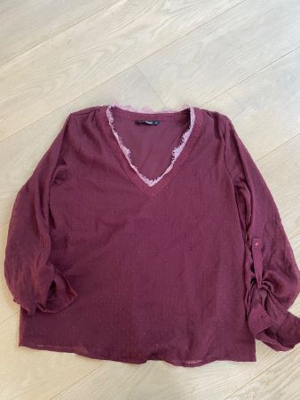 Only Bluse Gr. 38 Bordeaux mit Spitze - Herbst Look!