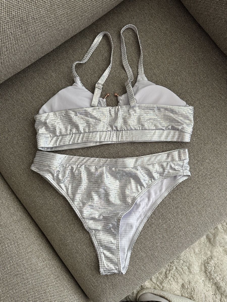 Costumi da bagno & Bikini: Silberner Glitzer Bikini, neuwertig, Grösse M, Sommer – Nuovo e nell'imballaggio originale da Dübendorf venduto da Magis_Stuff 1