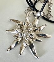Antik Edelweiss Anhänger Silber 800 massiv 4,5 cm Unikat &LB