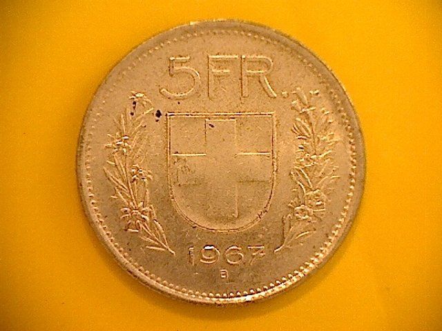 Alle Münzen: 5 Fr. 1967 – Gebraucht aus Buchs AG von Ged8