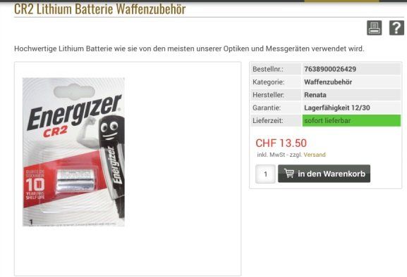 Energizer Akkus & Batterien: Energizer Batterien CR2 3V – Neu und originalverpackt aus Uerkheim von Kaufoption 2