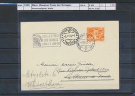1950 Bern, "Grosser Preis der Schweiz", Automobilpost, Karte