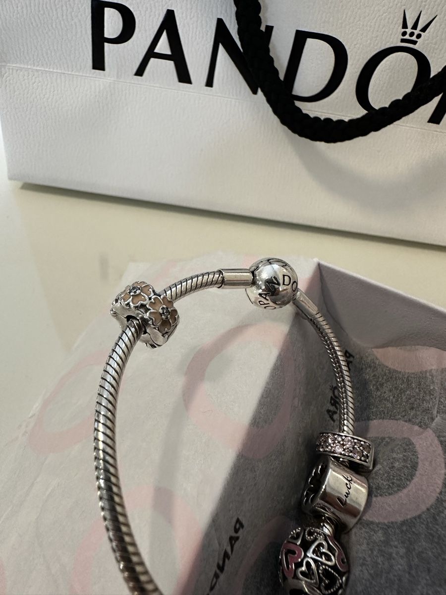 Pandora Bracciali & Braccialetti: Pandora Bracelet Silver with Charms – Nuovo e nell'imballaggio originale da Wallisellen venduto da nelli87 5