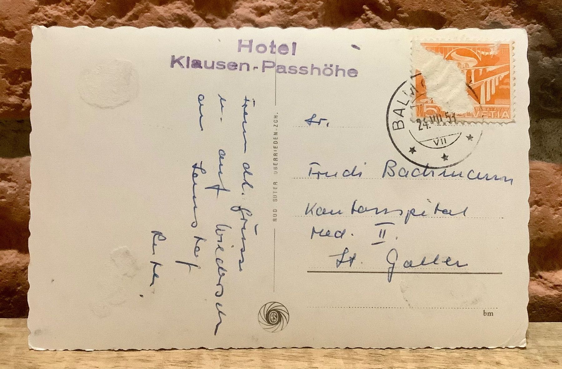 Cartes postales: 1951 - KLAUSENPASS - Kapelle - Passhöhe – D'occasion à Root par ENGLAND-TREASURES 2