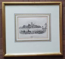 Bild - Lithographie von Arbon , im Goldrahmen
