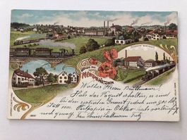 Alte Ansichtskarte Medikon Wetzikon gelaufen 1909