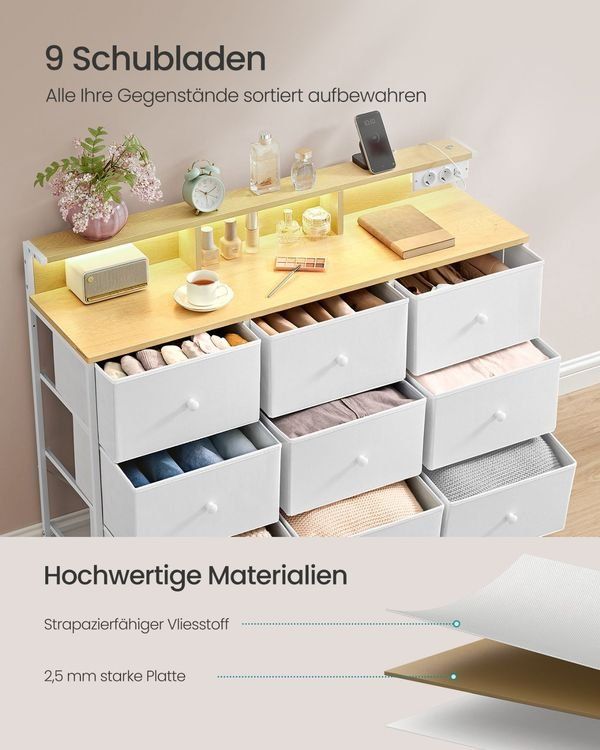 Cassettiere: Kommode mit Stoffschubladen MDF Front Flur VINTAVO – Nuovo e nell'imballaggio originale da Lachen SZ venduto da MAMORU-MOEBEL 3