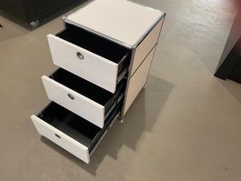 Interio Büro-Schubladenstock Weiss Chrom Guter Zustand