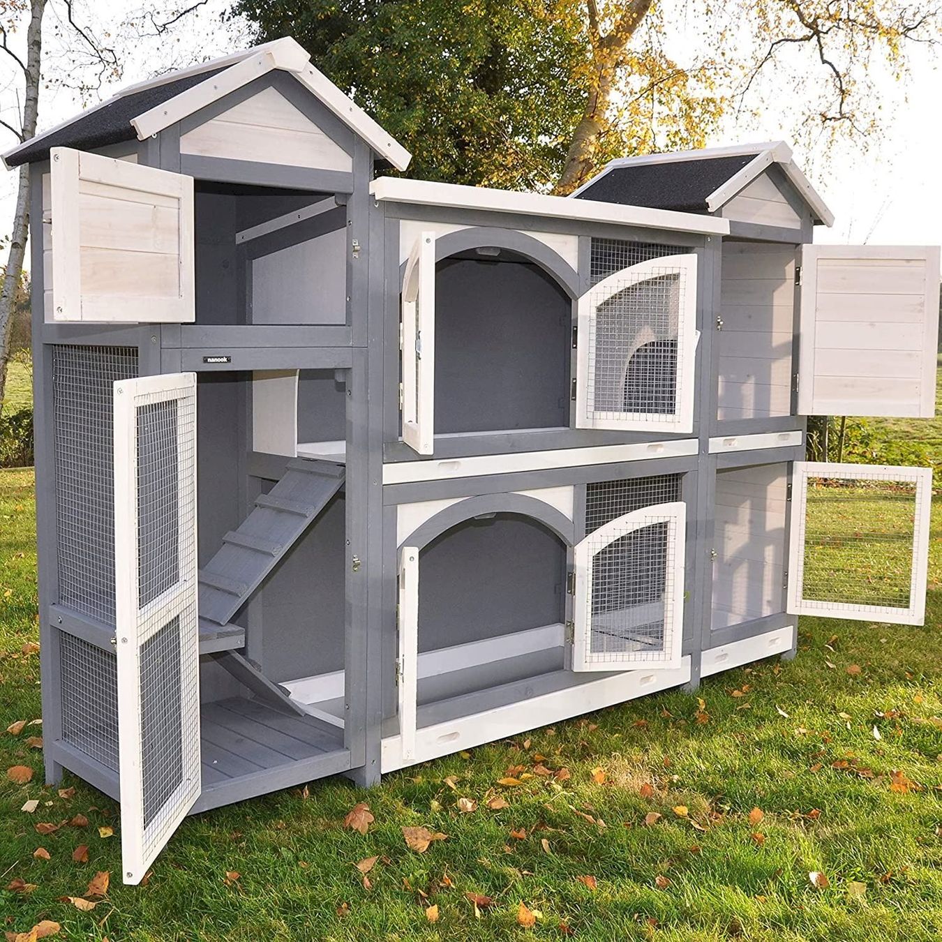 Gabbie, trasporto & Sicurezza: nanook Hasenstall Castle XXL grau – Nuovo e nell'imballaggio originale da Bottighofen venduto da zaap 3